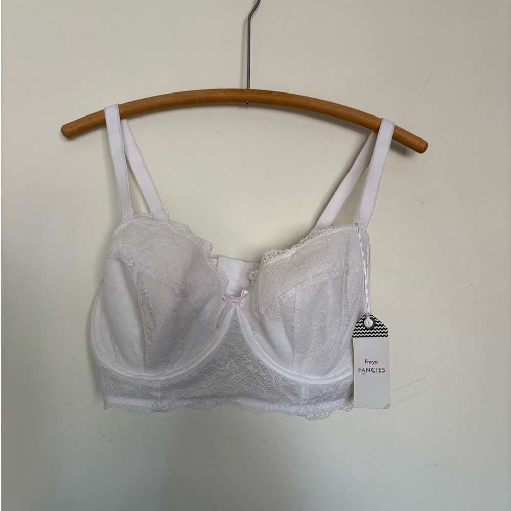 Freya Fancies Soft White Lace Longline Bra
